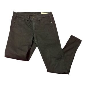 Rag & Bone Black Denim Skinny Jeans with Zipper on Legs Size 30